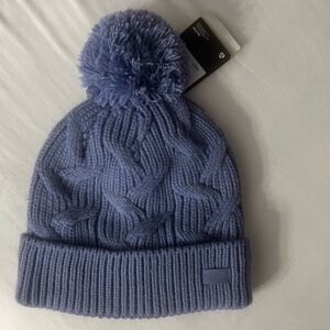 NWT Under Armour Purple Knit Pom-Pom Beanie